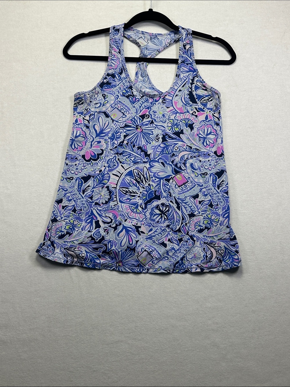Lilly Pulitzer Blue & Pink Paisley Racerback Tank